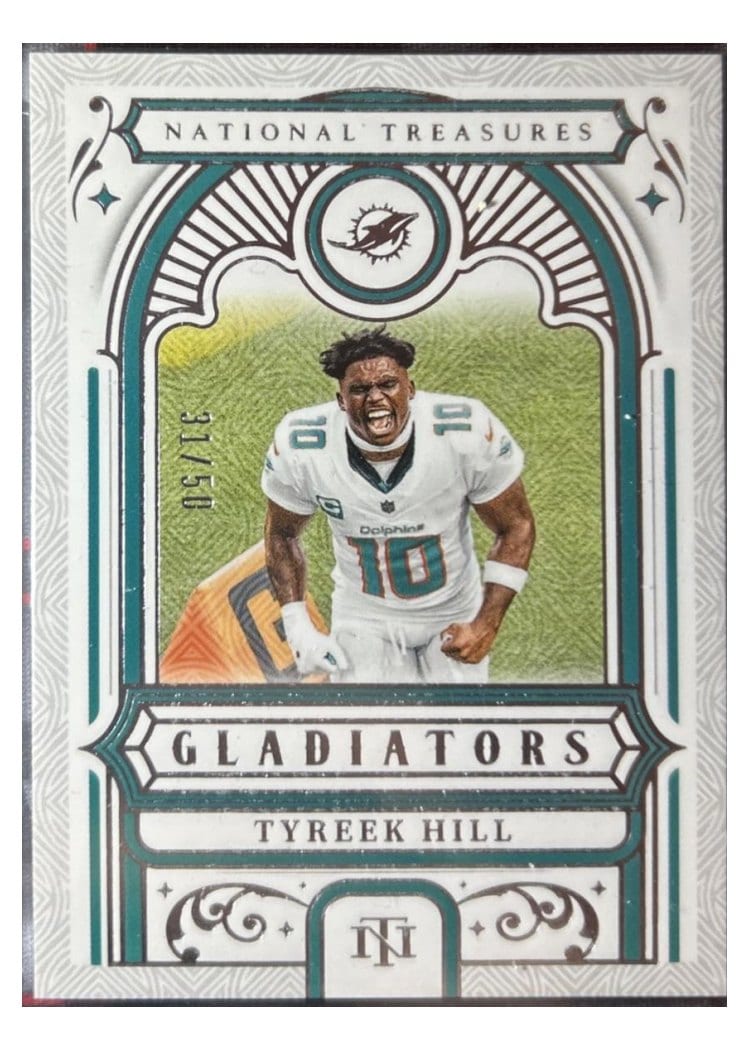 2025 Panini National Treasures Gladiators Tyreek Hill #1 card