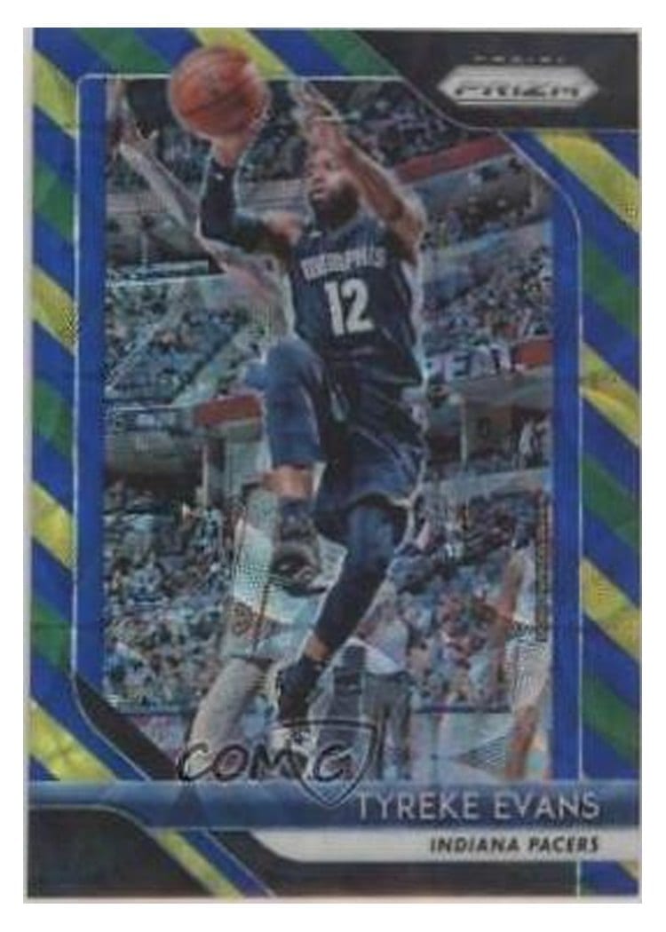 2018-19 Panini Prizm Base Set Tyreke Evans Blue, Yellow, and Green Choice Prizm #94 card
