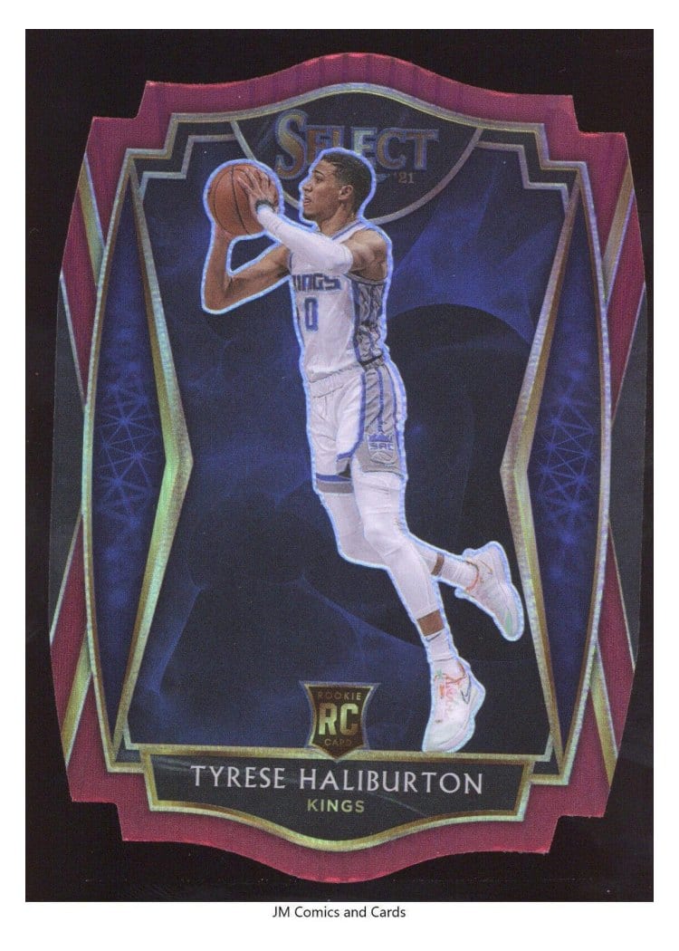2020-21 Panini Select Base Set Tyrese Haliburton Maroon Prizm Die Cut #189 card
