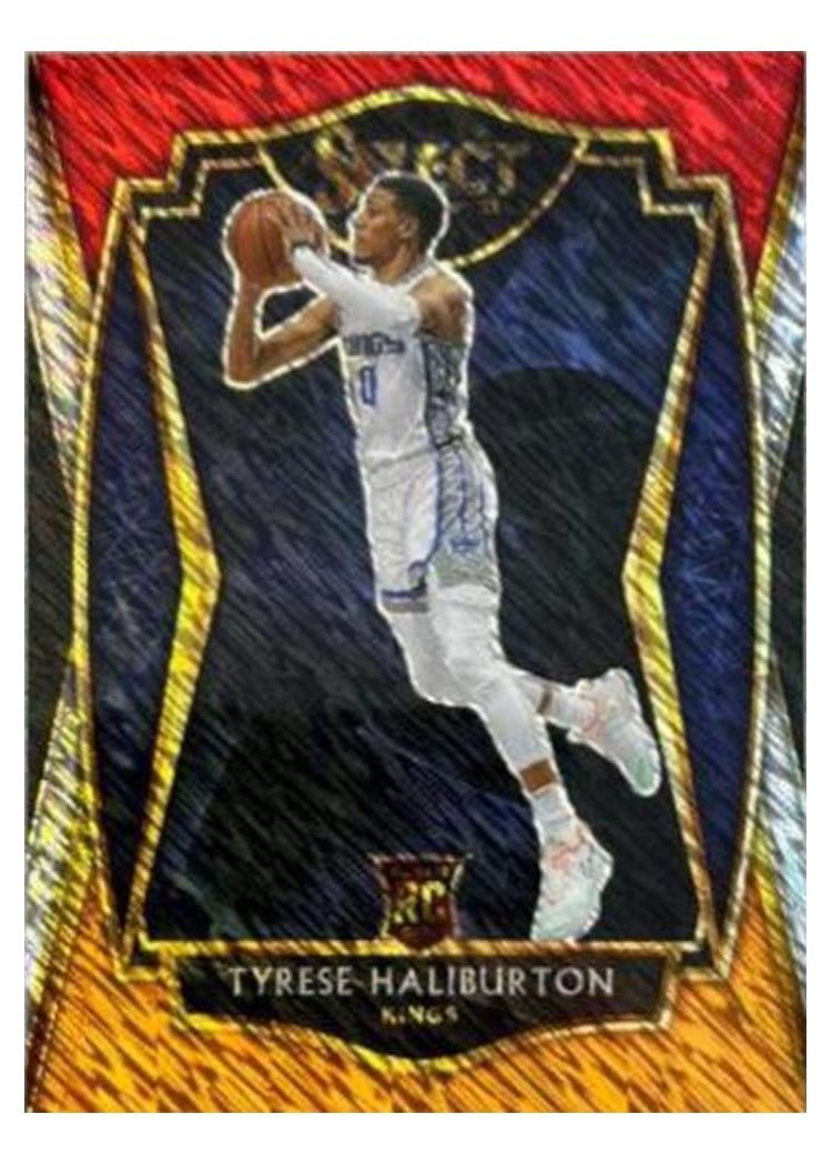 2020-21 Panini Select Base Set Tyrese Haliburton Red White Orange Flash #189 card