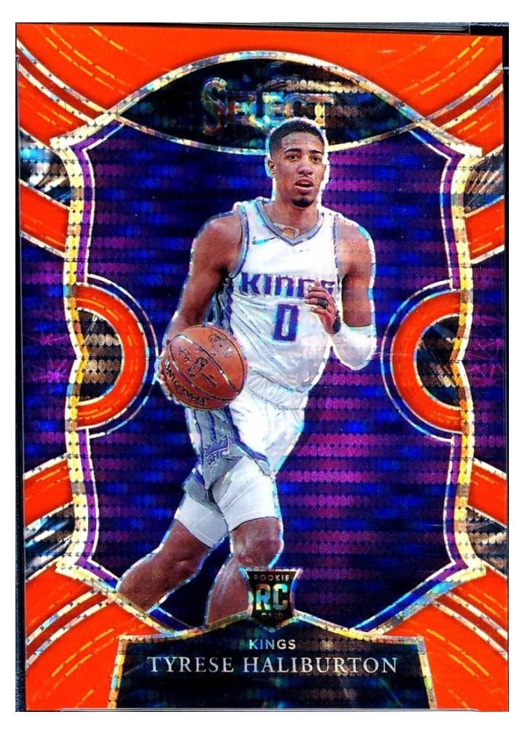 2020 Panini Select Tyrese Haliburton Neon Orange Pulsar #72 card