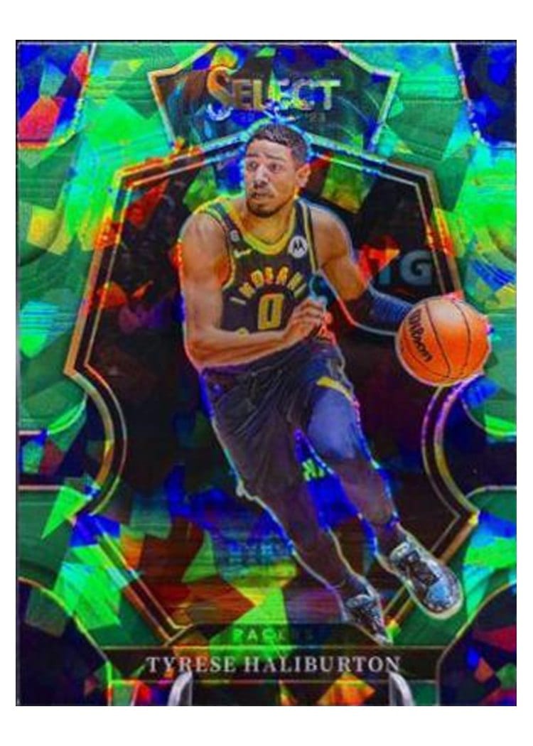 2022-23 Panini Select Base Set Tyrese Haliburton Green Ice Prizm #120 card