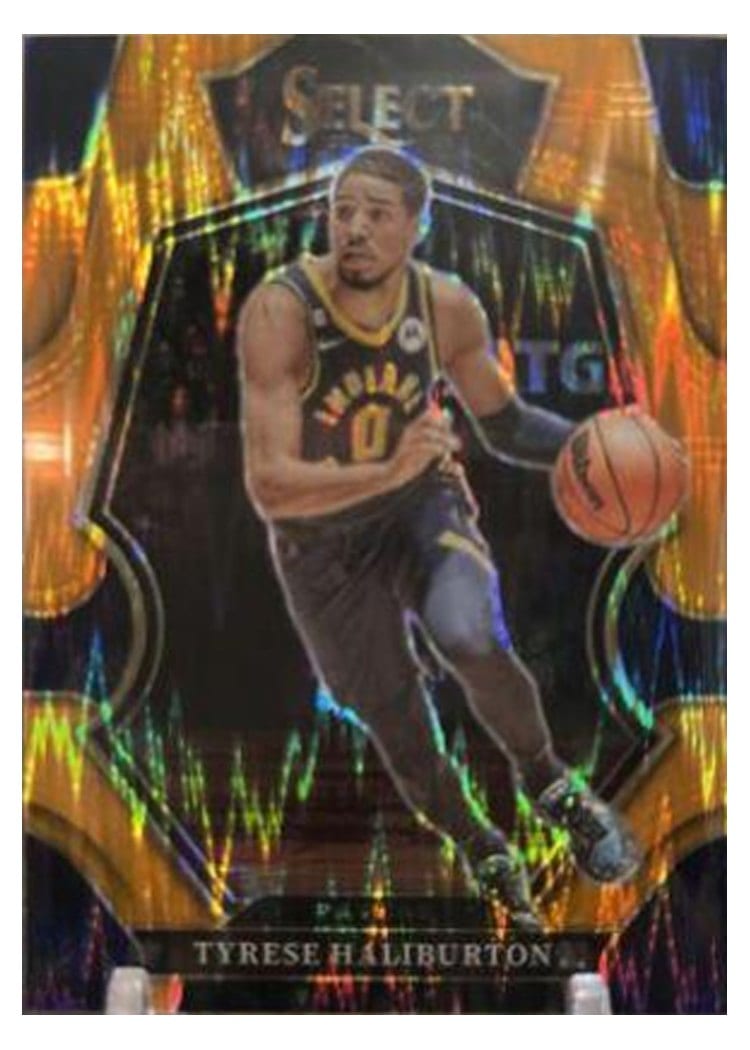 2022-23 Panini Select Base Set Tyrese Haliburton Orange Flash Prizm #120 card