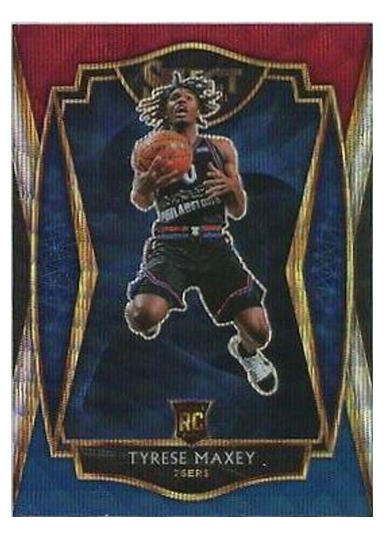 2020-21 Panini Select Base Set Tyrese Maxey Tri Color Prizm #174 card