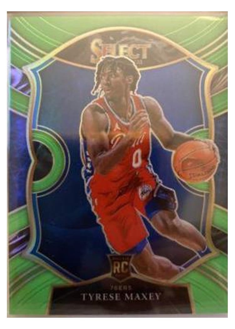 2020 Panini Select Tyrese Maxey Green Prizm #81 card