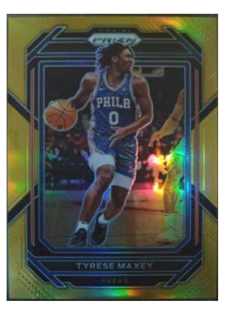 2022-23 Panini Prizm Base Set Tyrese Maxey #21 card
