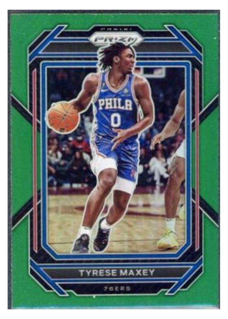 2022-23 Panini Prizm Base Set Tyrese Maxey #21 card