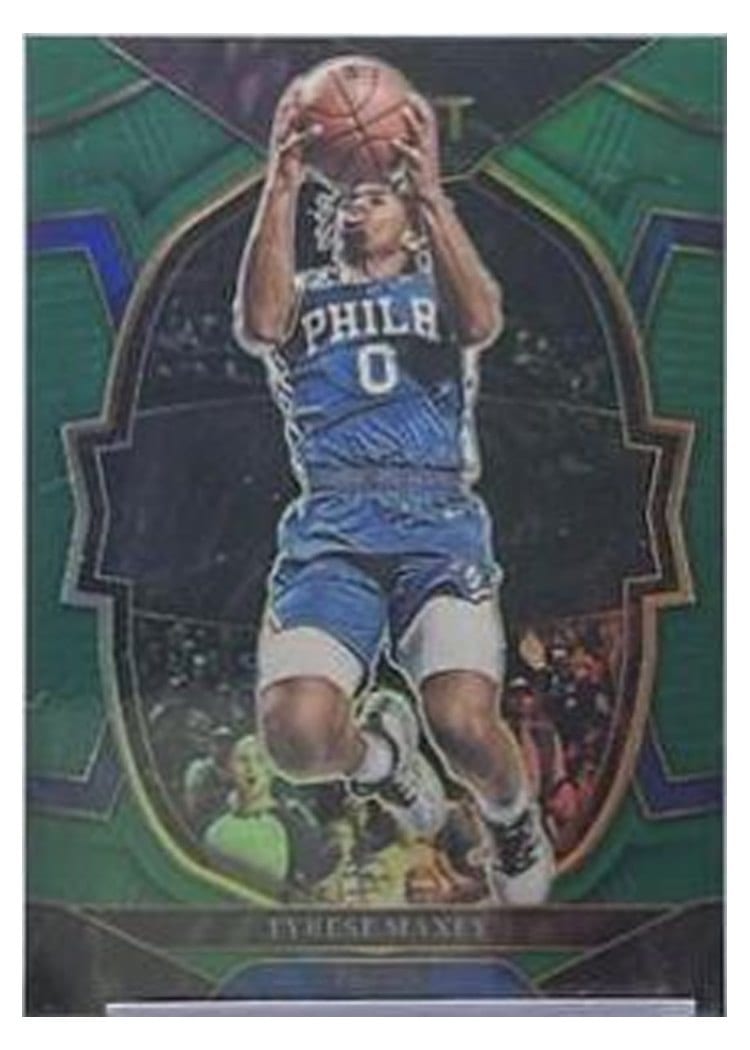2022-23 Panini Select Base Set Tyrese Maxey Green Prizm #209 card