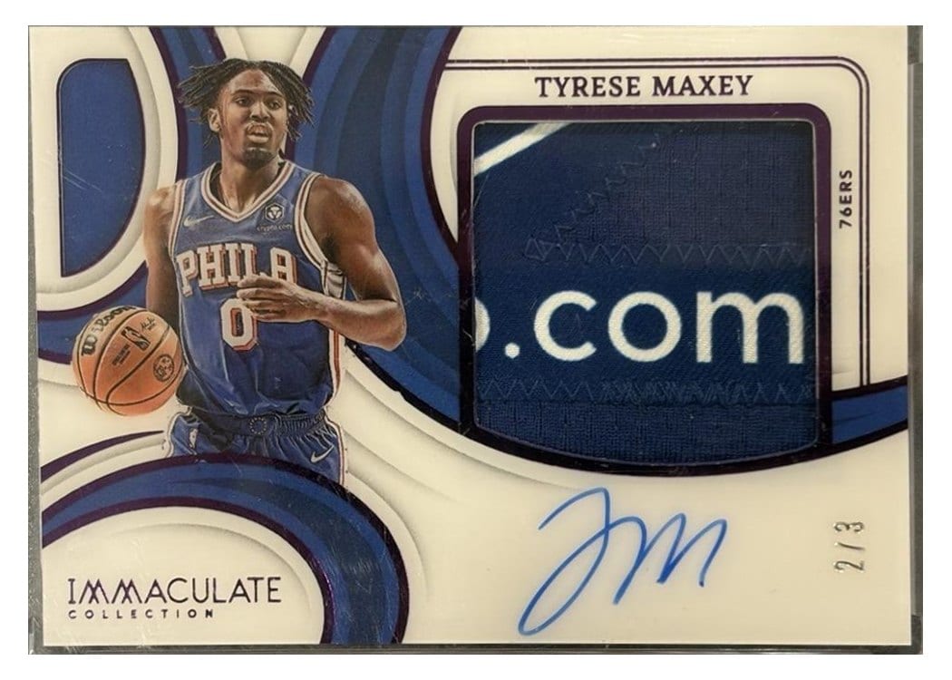 2023-24 Panini Immaculate Collection Premium Patch Autographs Tyrese Maxey #23 card