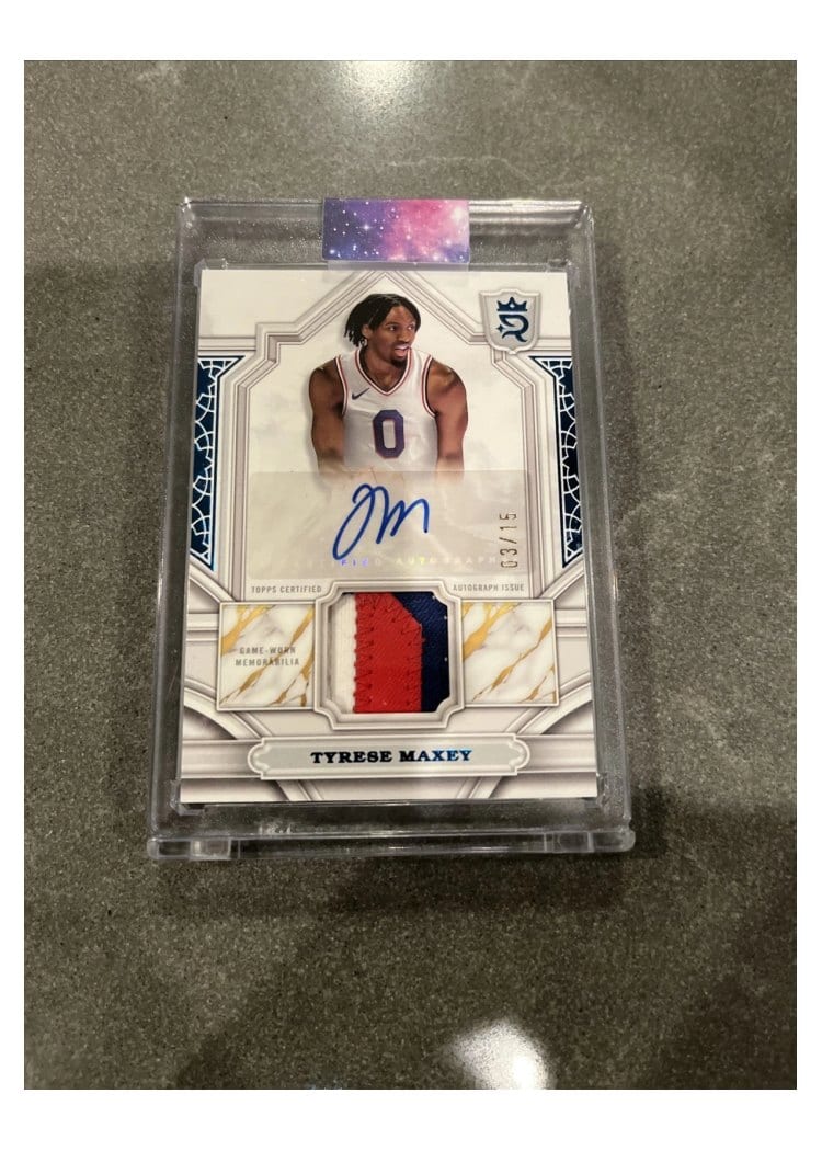 2023-24 Topps Royalty Relic Signatures Tyrese Maxey #RA-TM card