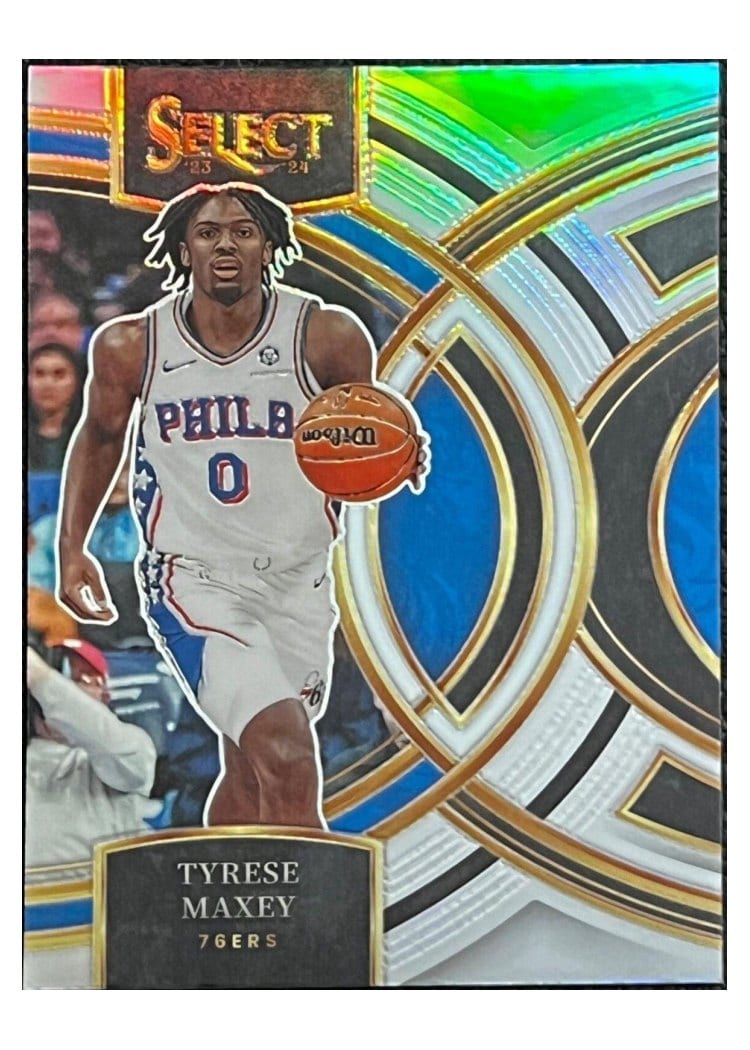 2023 Panini Select Tyrese Maxey Silver Prizm #157 card