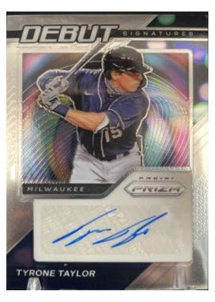 2021 Panini Prizm Debut Signatures Tyrone Taylor #DS-TT card