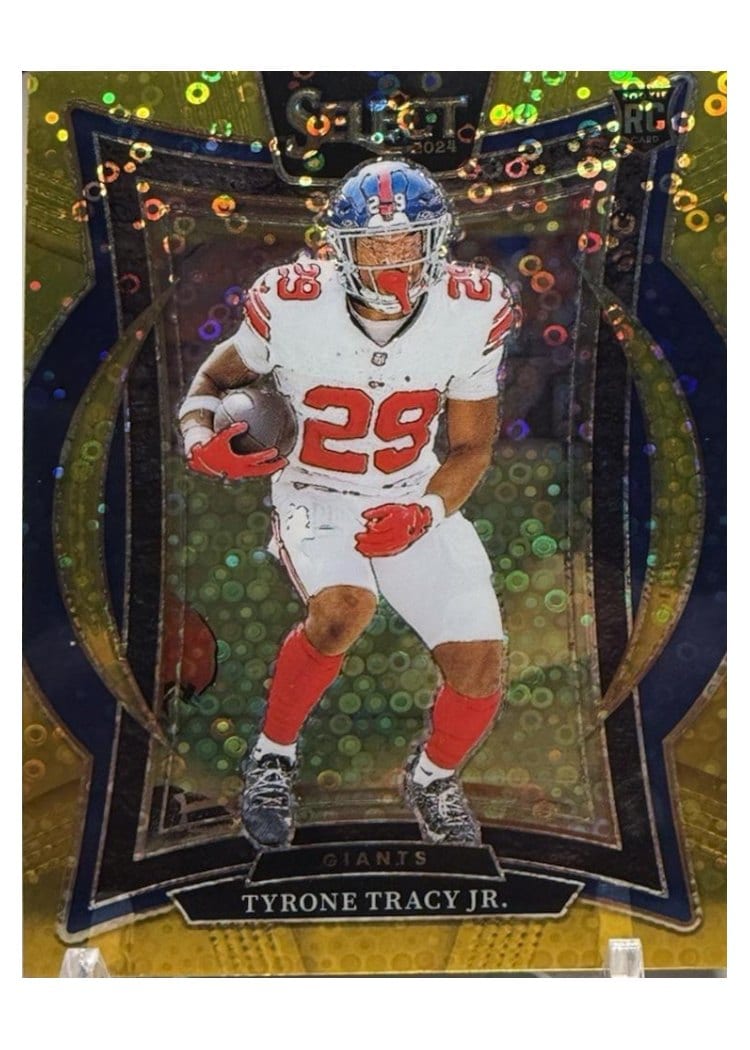 2024 Panini Select Base Set Tyrone Tracy Jr. Gold Disco Prizm #61 card
