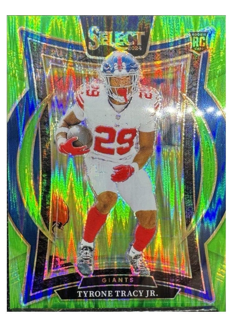 2024 Panini Select Base Set Tyrone Tracy Jr. Green Prizm #61 card