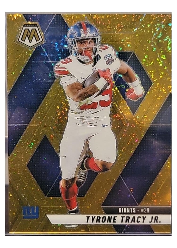2025 Panini Mosaic Base Set Tyrone Tracy Jr. Gold Glitter #164 card