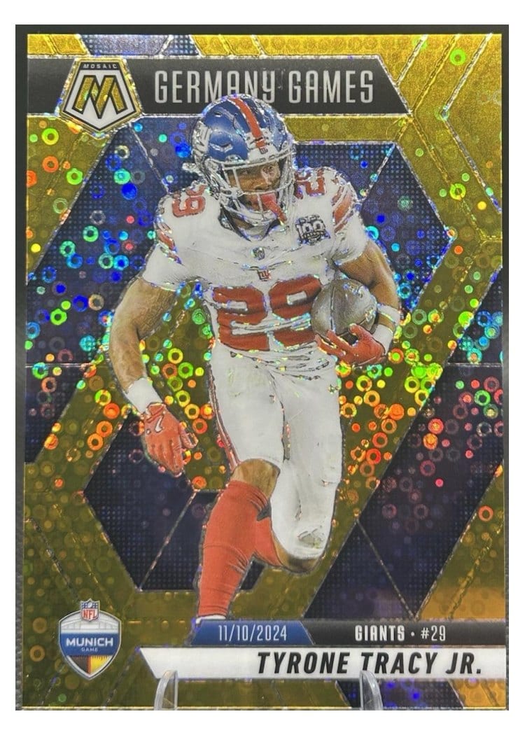 2025 Panini Mosaic Base Set Tyrone Tracy Jr. No Huddle Gold #259 card
