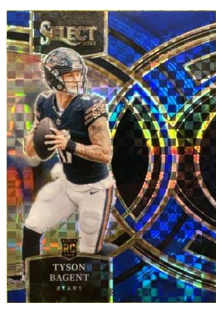 2023 Panini Select Base Set Tyson Bagent Blue Prizm #123 card