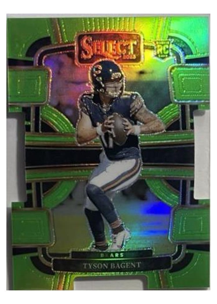2023 Panini Select Base Set Tyson Bagent Neon Green Prizm Die-Cut #18 card