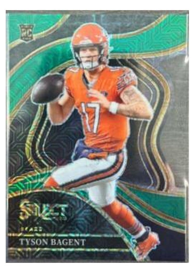 2023 Panini Select Base Set Tyson Bagent Green Prizm Die-Cut #208 card