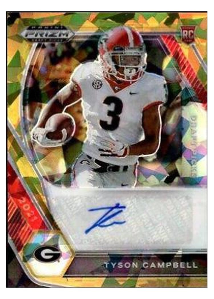2021 Panini Prizm Base Set Tyson Campbell Autograph Gold Prizm #384 card