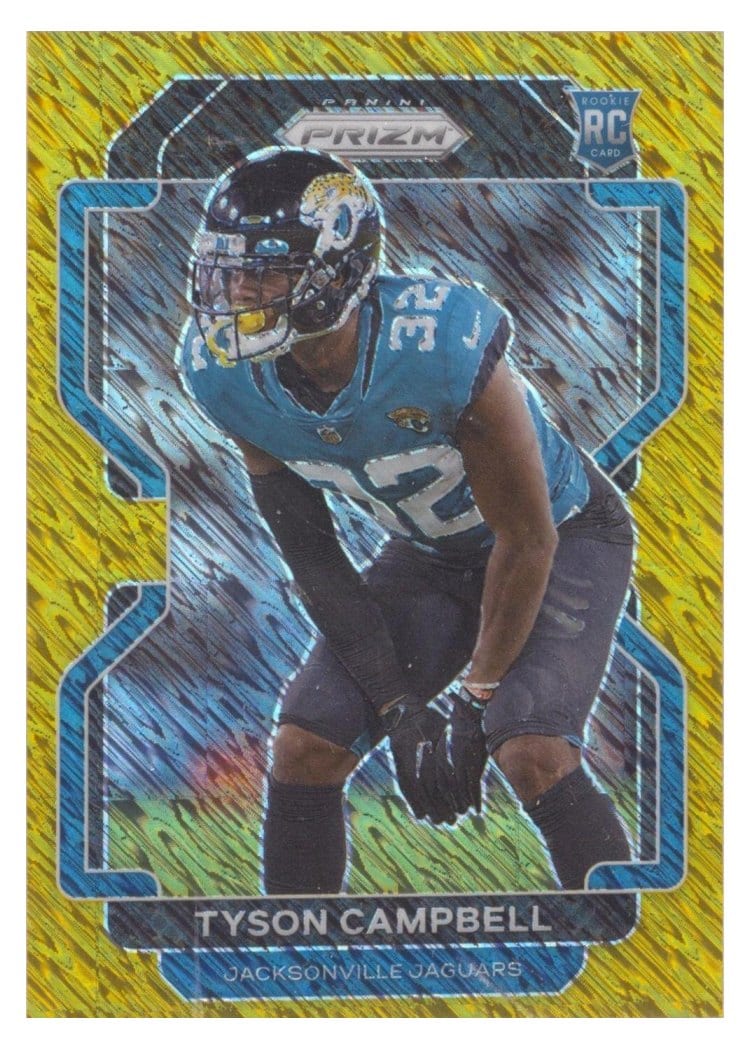 2021 Panini Prizm Base Set Tyson Campbell Gold Shimmer #384 card