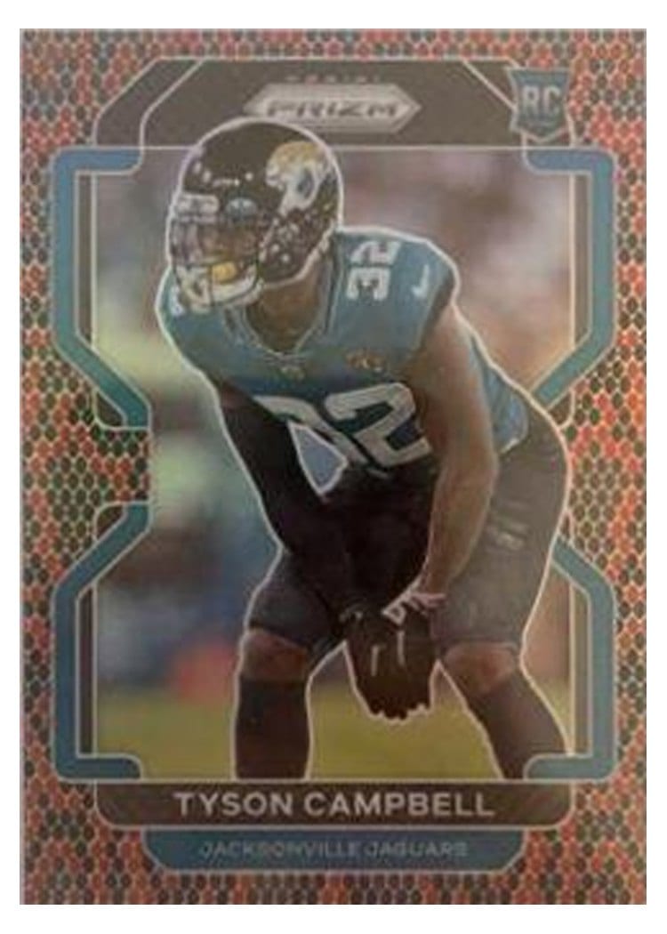2021 Panini Prizm Base Set Tyson Campbell Snakeskin Prizm #384 card
