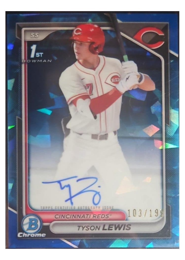 2024 Bowman Draft Sapphire Edition Prospect Autographs Tyson Lewis #CPA-TL card