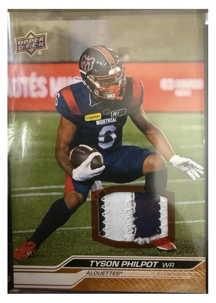 2024 Upper Deck CFL Game Patch Tyson Philpot #63 card