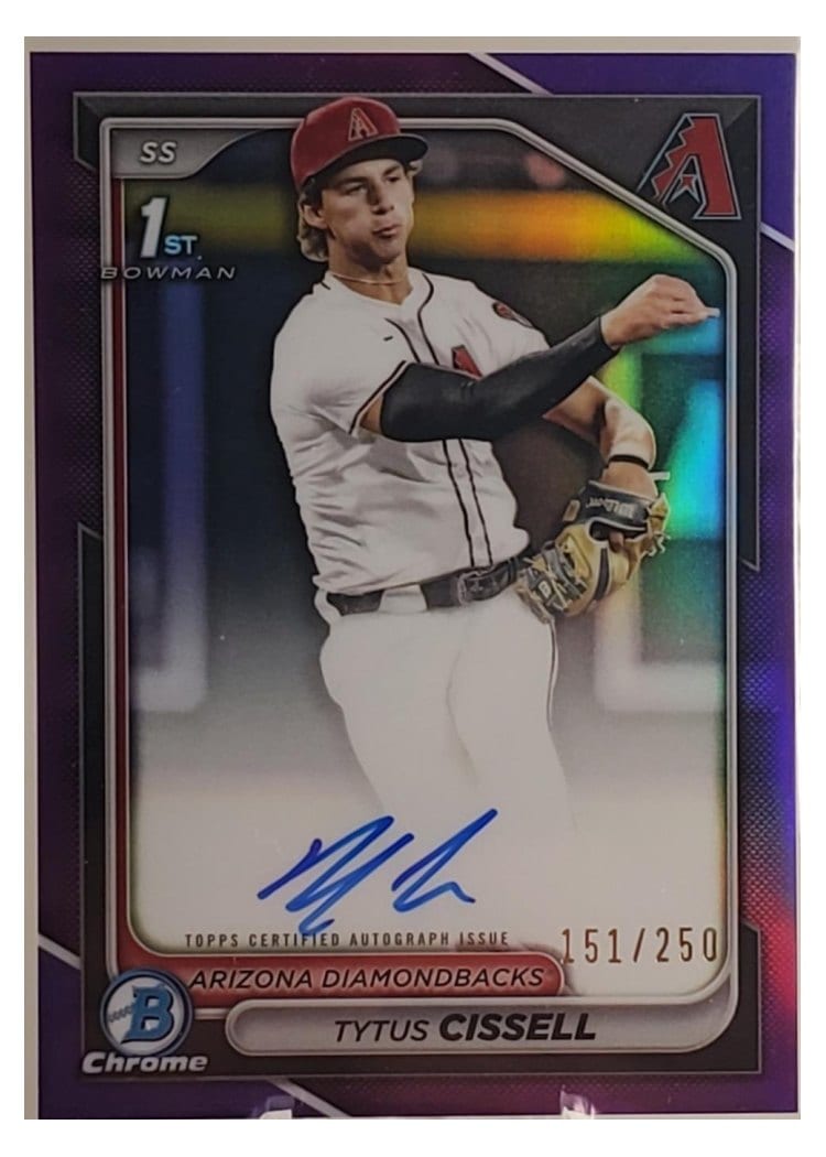 2024 Bowman Draft Chrome Prospect Autographs Tytus Cissell Purple Refractor #CPA-TC