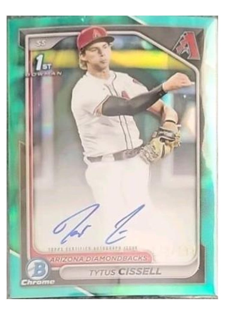 2024 Bowman Draft Chrome Prospect Autographs Tytus Cissell Aqua Lava Refractor #CPA-TC