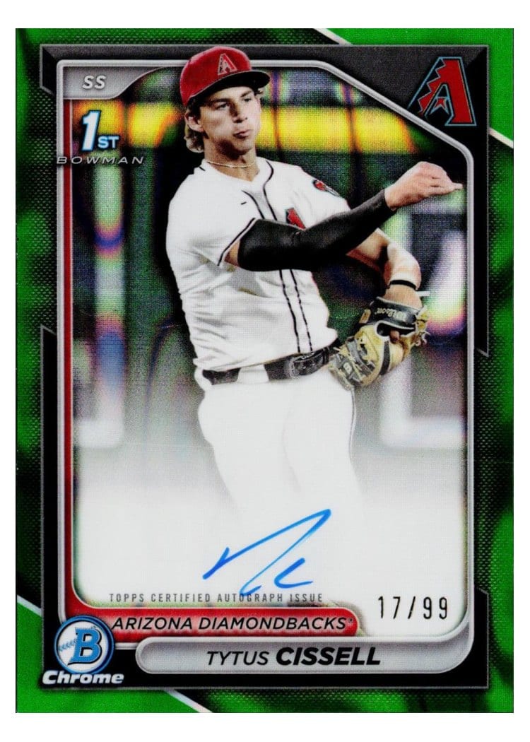 2024 Bowman Draft Chrome Prospect Autographs Tytus Cissell Green Refractor #CPA-TC