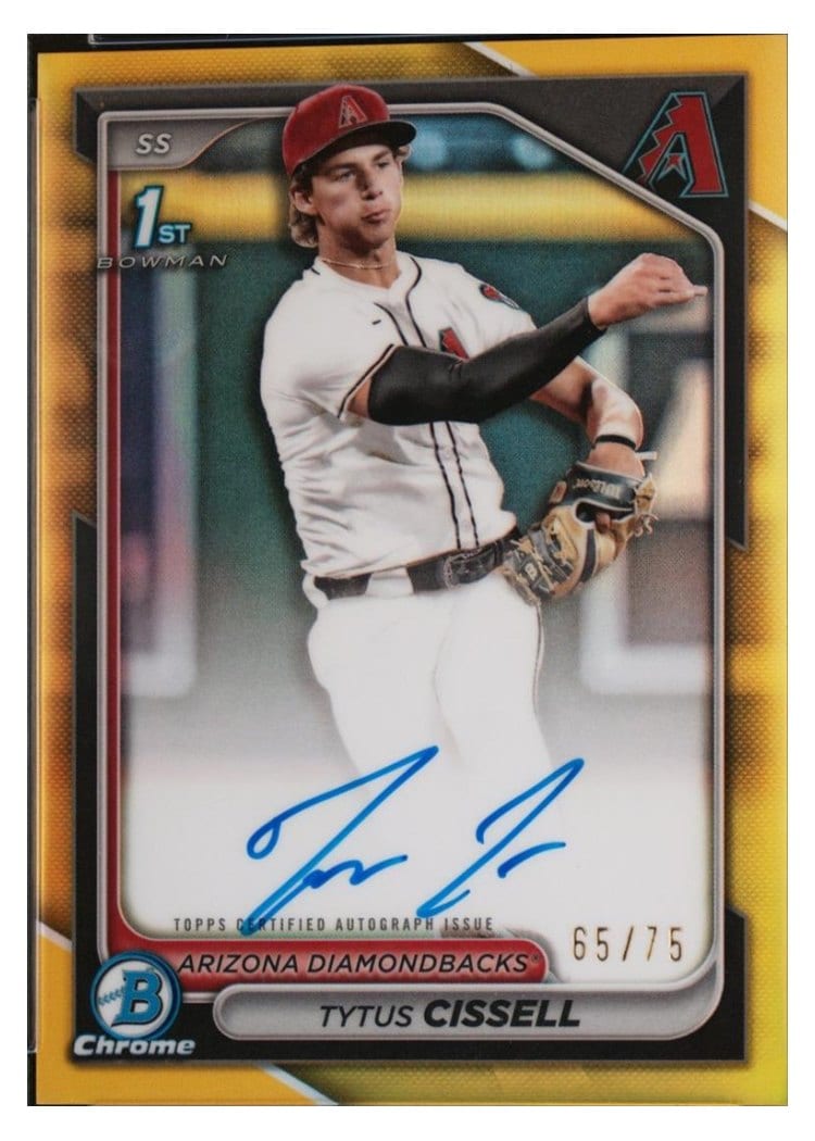 2024 Bowman Draft Chrome Prospect Autographs Tytus Cissell Yellow Refractor #CPA-TC