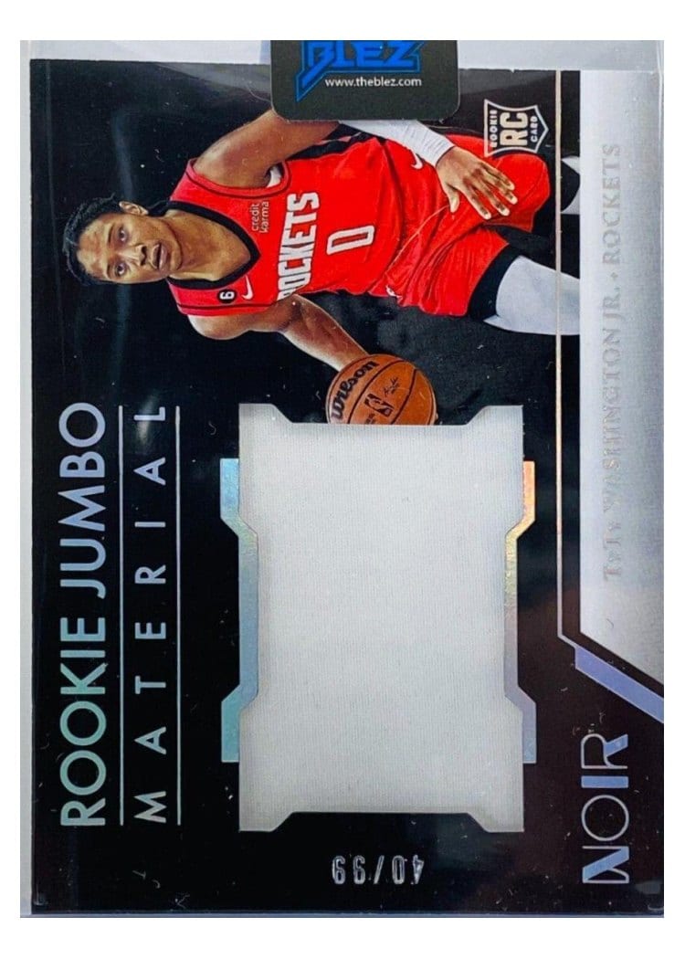 2022-23 Panini Noir Rookie Jumbo Material TyTy Washington Jr #RJM-TYW card