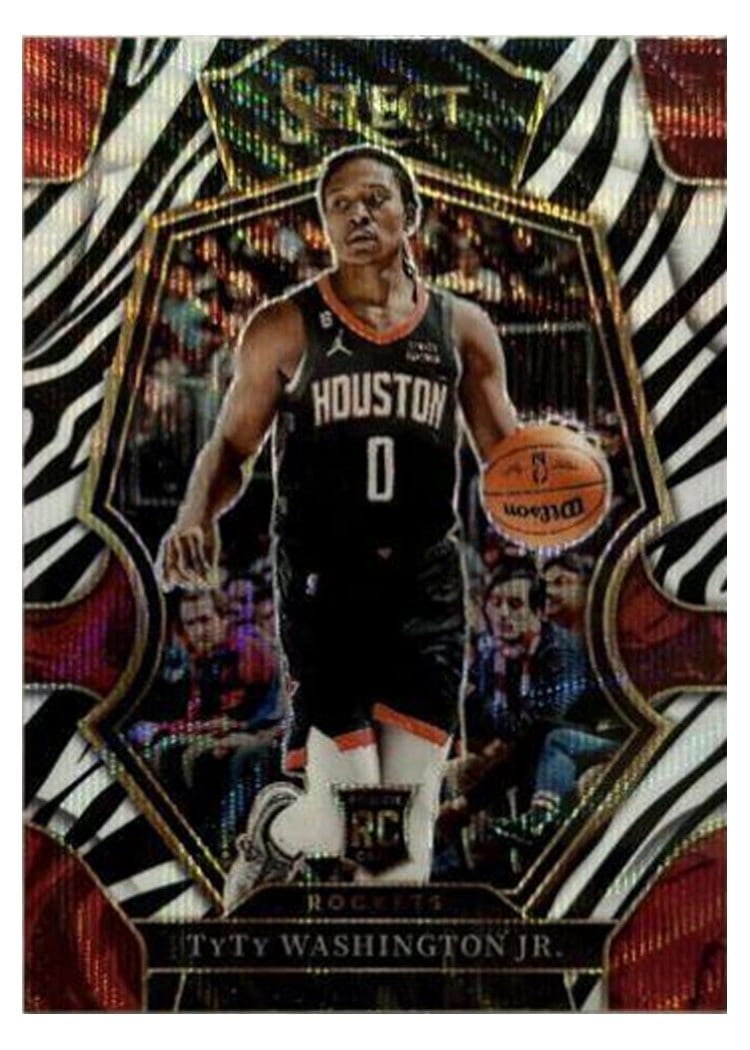 2022-23 Panini Select Base Set TyTy Washington Jr. Zebra Prizm #168 card
