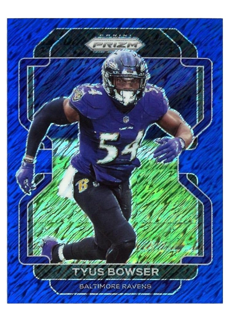 2021 Panini Prizm Base Set Tyus Bowser Blue Shimmer #286 card