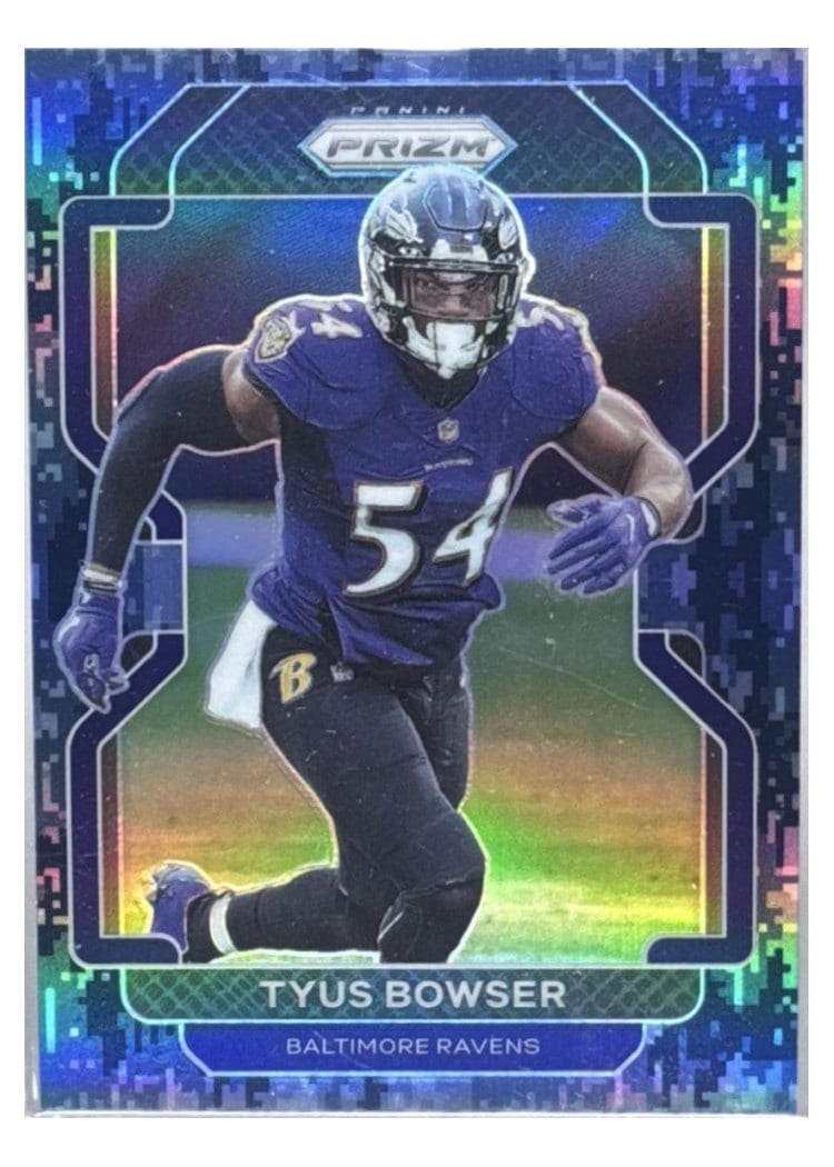2021 Panini Prizm Base Set Tyus Bowser Navy Camo Prizm #286 card