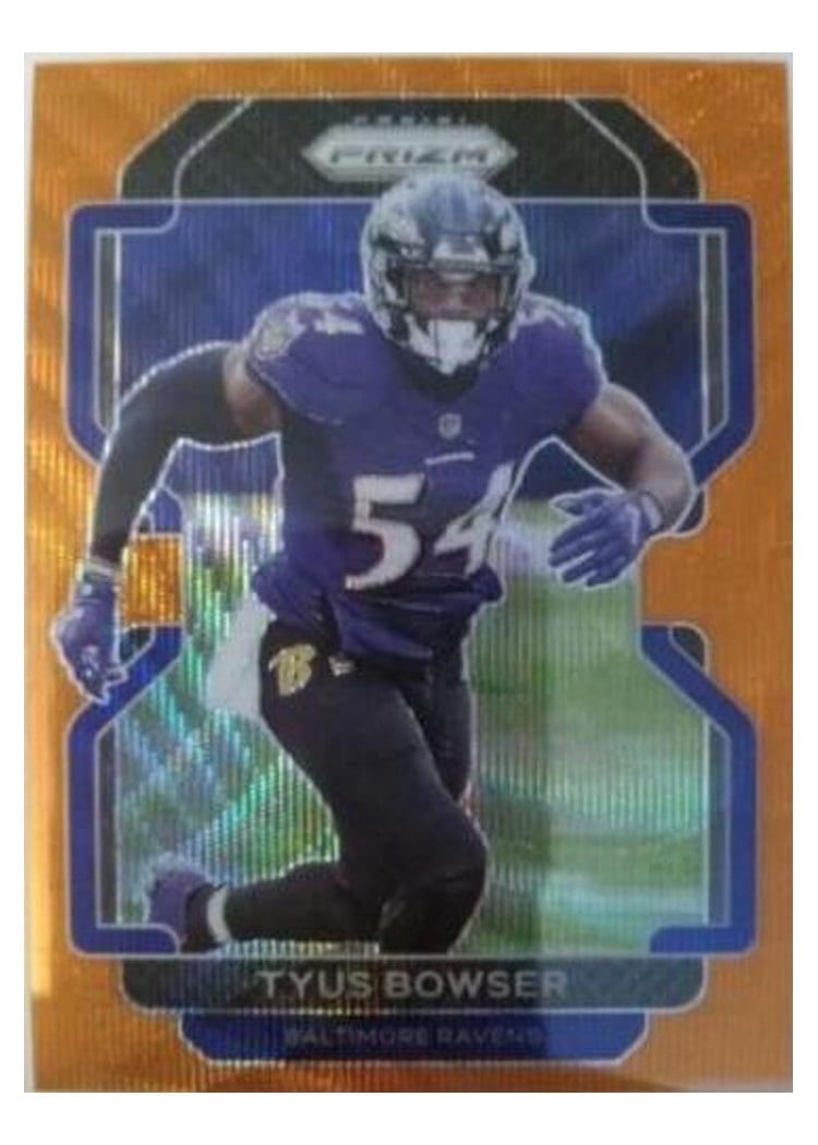 2021 Panini Prizm Base Set Tyus Bowser Orange Wave Prizm #286 card