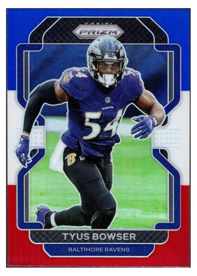 2021 Panini Prizm Base Set Tyus Bowser Red White and Blue Prizm #286 card
