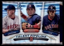 2018 Bowman Talent Pipeline Chrome Tzu Wei Lin, Michael Chavis, Jay Groome #BOS card