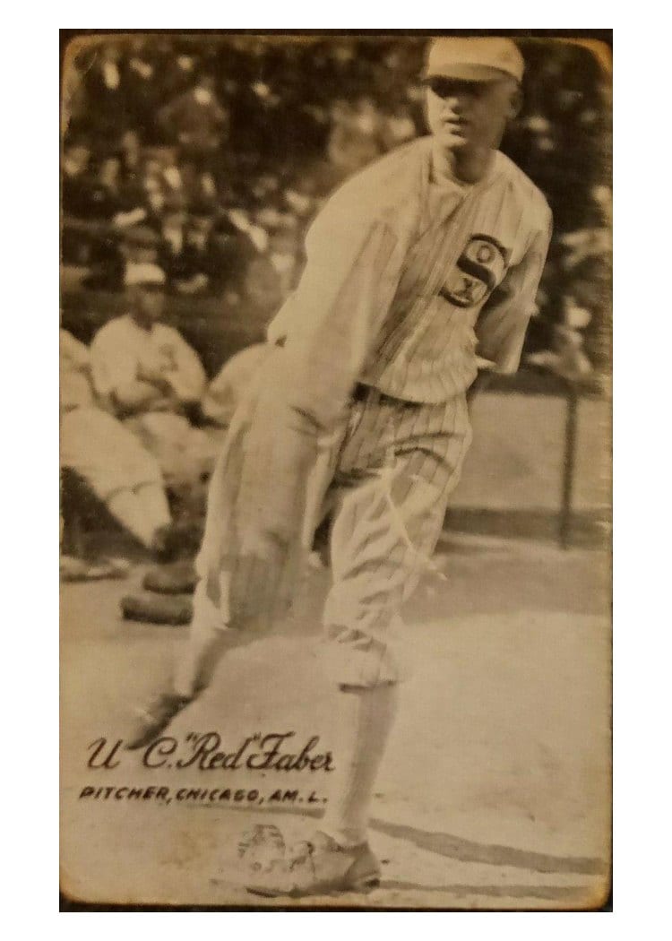 1921 Exhibits U. C. 'Red' Faber card