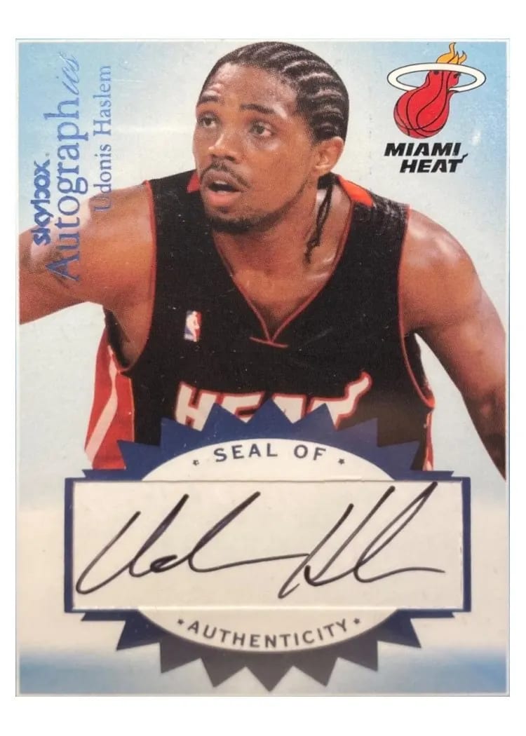 2003 Skybox Autographics Autograph Udonis Haslem #A-UH card