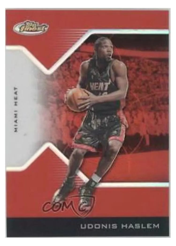 2004 Finest Udonis Haslem Red Refractor #24 card