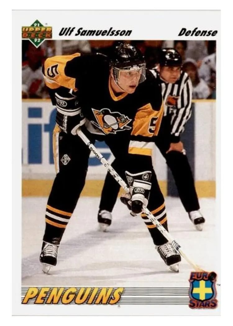 1991 Upper Deck Euro Stars Ulf Samuelson #E17 card