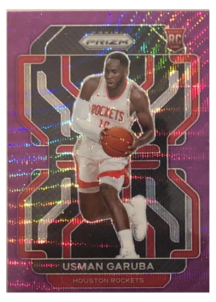 2021-22 Panini Prizm Base Set Usman Garuba Purple Hyper Prizm #321 card