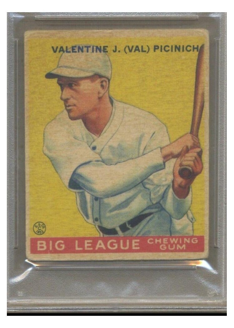 1934 World Wide Gum Val Picinich #3 card