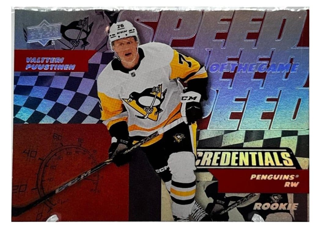 2022-23 Upper Deck Credentials Speed of the Game Rookies Valtteri Puustinen #SGR-23 card