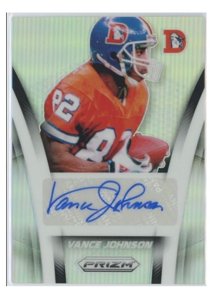 2024 Panini Prizm Flashback Autographs Vance Johnson #FBA-VJN card