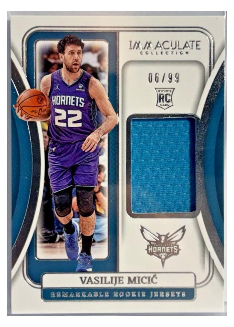 2023-24 Panini Immaculate Collection Remarkable Rookie Jerseys Vasilije Micic #21 card