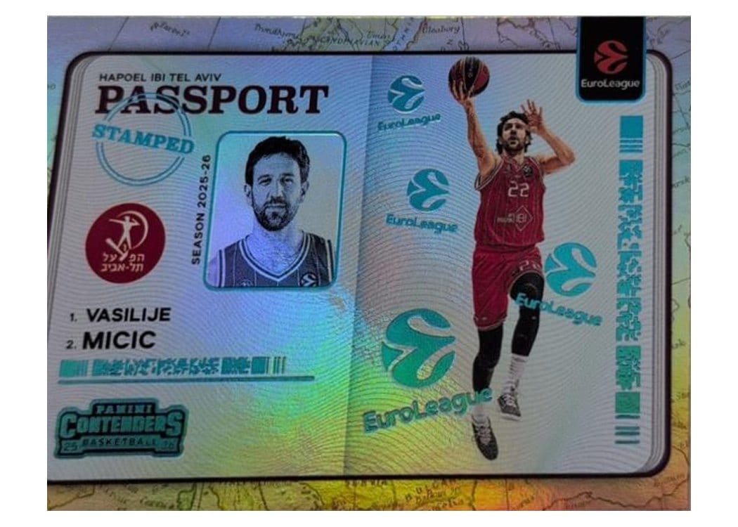 2025 Panini Contenders EuroLeague Passport Stamped Vasilije Micic #7 card