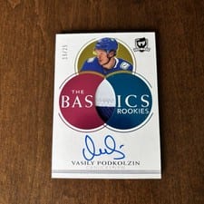 2021-22 Upper Deck The Cup The Basics Autograph Patch Vasily Podkolzin #TB-VP card